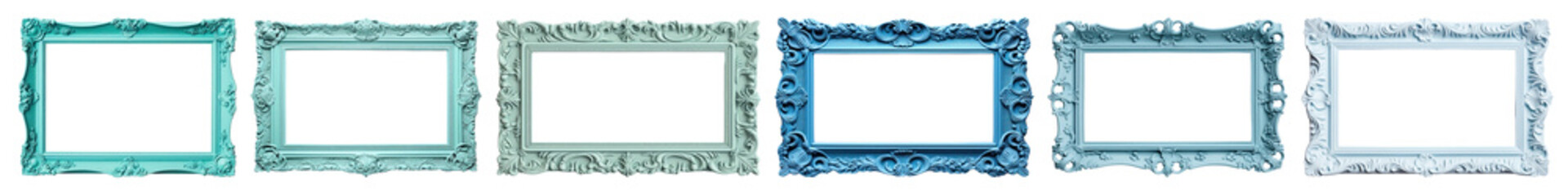 Poster - Vintage pastel photo frame png cut out element set