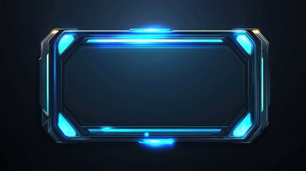 Wall Mural - futuristic blue frame