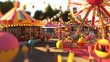 © Mr image - 132. 'A charming 3D scene of a lively carnival with bright rides, games, and festive crowds