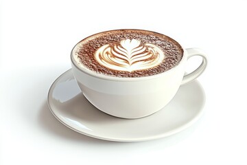 Poster - Transparent background, ultra sharp, stock image of a cup of latte