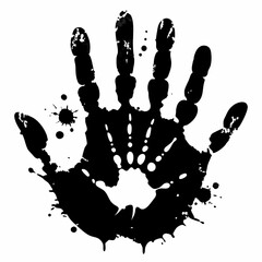 Human grunge hand print vector illustration