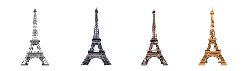 Wall Mural - Eiffel Tower png cut out element set