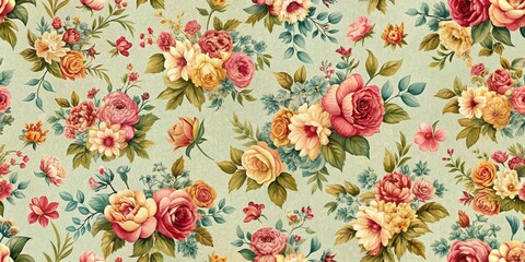 Vintage flower pattern with a retro aesthetic, flower, retro, vintage, pattern,design, nature, flora, artistic, colorful, pastel