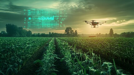 Poster - automated smart farm drone monitoring crops and collecting data for precision agriculture solutions 