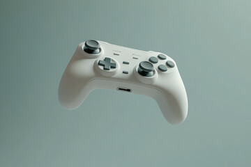 Canvas Print - A white game controller floating in the air.