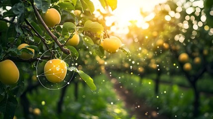 Poster - advanced iot sensor technology deployed in an orchard continuously tracking the growth and health of