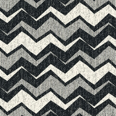 Wall Mural - Monochrome Grain Variegated Zigzag Pattern