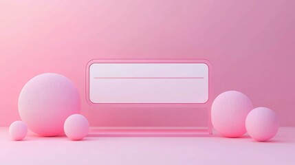 Poster - Pastel-colored background with a blank search bar, 3D rendered to highlight a modern and minimalistic web search interface.