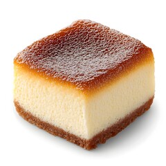 Wall Mural - Macro Shot of a Perfect Japanese Castella Dessert on White Background