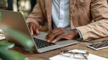 Canvas Print - The Businessman's Hands Typing