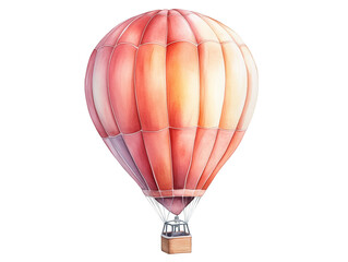 Watercolor Illustration of a Hot Air Balloon with a Colorful Background