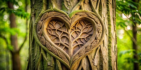 Close-up of the heart of a tree showing intricate patterns and textures