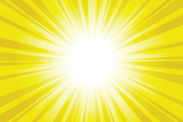 Poster - Abstract yellow sun rays background. Citrine yellow sunburst background with glowing light rays. Bright rays background for summer themes, energy concepts and vibrant designs.