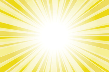 Poster - Abstract yellow sun rays background. Flax yellow sunburst background with glowing light rays. Bright rays background for summer themes, energy concepts and vibrant designs.