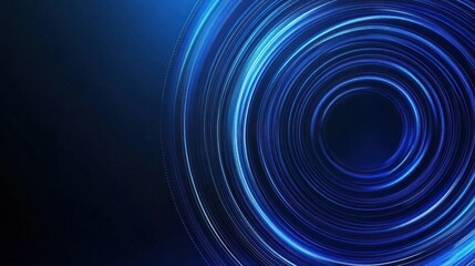 Wall Mural - Abstract Blue Circle Light Trails