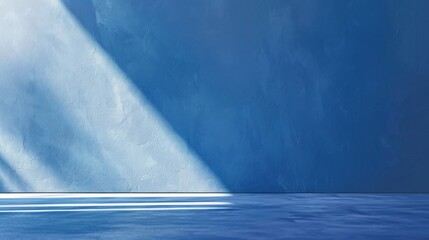 Poster - A blue wall with a shadow on it