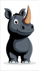 Poster - Cute Cartoon Rhino Illustration