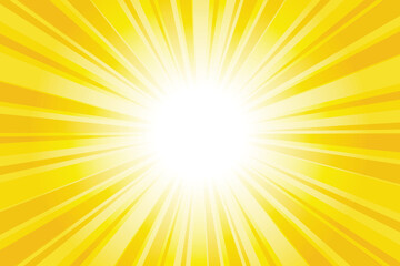Poster - Abstract yellow sun rays background. Pale yellow sunburst background with glowing light rays. Bright rays background for summer themes, energy concepts and vibrant designs.