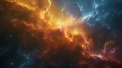 Wall Mural - Outer space with colorful supernova, cool background