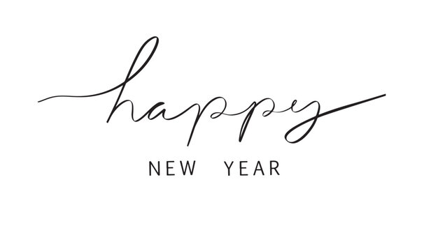 happy new year calligraphy script text font black color decoration ornament happy new year xmas merry christmas december advertisement sale product promotion holiday design event party concept winter
