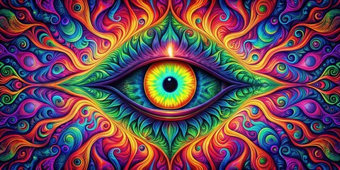  Psychedelic rendering of a mysterious Eye of Devil , psychedelic,rendering, eye, devil, horror, spooky, occult, evil