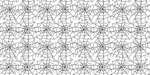 Spider web pattern with an intricate, spooky design. seamless background pattern