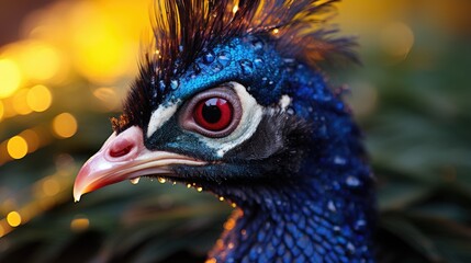 Poster - close up of peacock HD 8K wallpaper Stock Photographic Image 