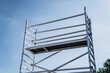 © Kaspars - Aluminum scaffolding towers. Lightweight scaffolding metal equipment for lifting and access higher places