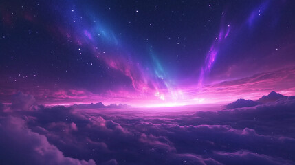 Wall Mural - The Aurora Borealis lights up in the night sky