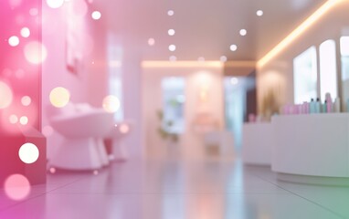 Poster - Creative abstract blur background with bokeh effect in a 3D rendering for a beauty clinic and cosmetology theme