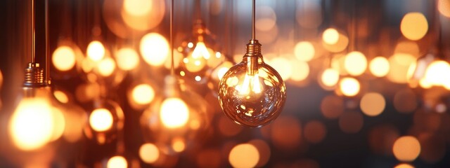 Poster - 3d rendering of decorative flashing lights in selective focus