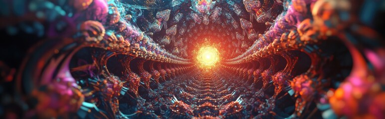 Poster - 3D rendering of an abstract kaleidoscope background