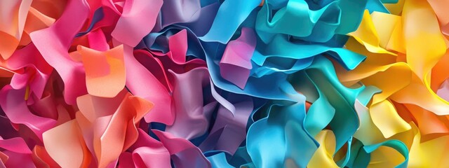 Poster - 3D rendering of colorful tissue scraps