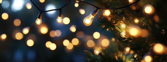 Poster - 3d rendering of decorative flashing lights in selective focus