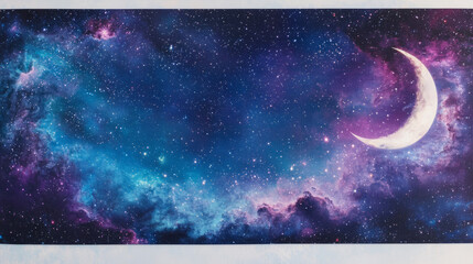 sleepy purple blue indigo evening mystical moonlight night sky with clouds and stars tranquil slumbe