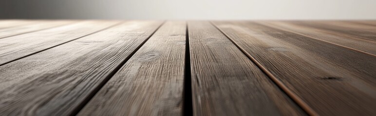 Poster - 3D rendering of a wooden tabletop perspective ideal for product placement or montage emphasizing the surface of the wooden board