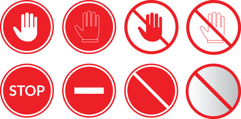 Aufkleber - red prohibited warning symbol. traffic icon. dangerous symbol vector illustration.