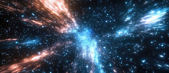 Poster - Space travelling the speed of light in 3D cartoon rendering