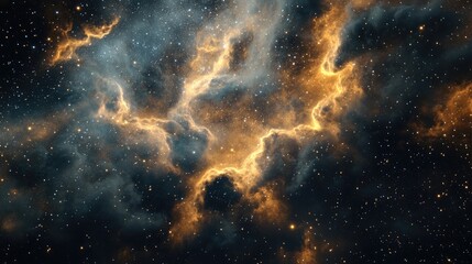 Poster - Interstellar cloud of star dust in a 3D cartoon rendering Image of outer space