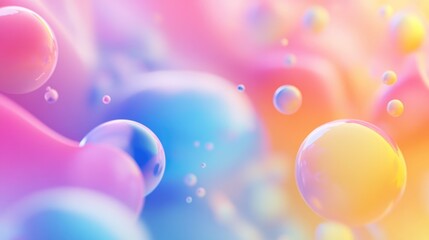 Aufkleber - Abstract blurred color background with a 3D cartoon rendering gradient design