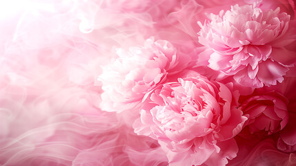 Canvas Print - Pink flowers with a pink background. The flowers are arranged in a way that they look like they are in a vase