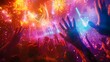 © Beer AI - Crowd of People Dancing at a Concert with Fireworks and Stage Lights