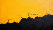 © avaye - Cracked yellow and black Abstract paint surface, Textured yellow and black wall, Cracked paint on rough surface, Creative cracked design concept