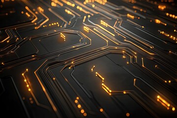 Leinwandbilder - Abstract digital dot line particle data background connecting technology concept.