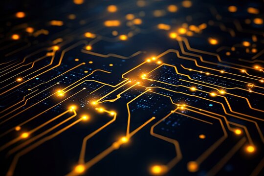Abstract digital dot line particle data background connecting technology concept.