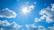 © Paniti - Clear blue sky with a few white clouds, serene weather, bright sunlight