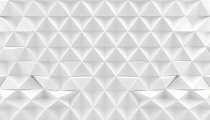 Wall Mural - White triangle pattern backdrop background. 3D rendering isolated with white highlights, png