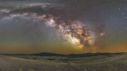 Wall Mural - colorful milkyway galaxy night stars landscape