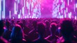 © MrBeer - Crowd at a futuristic event, bokeh lights and neon visuals, rave atmosphere