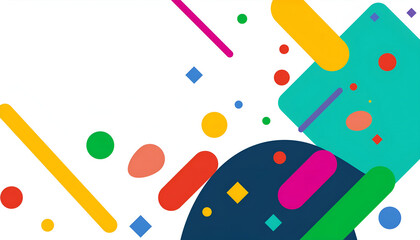 Poster - Colorful abstract design with geometric shapes and vibrant patterns on a bright background